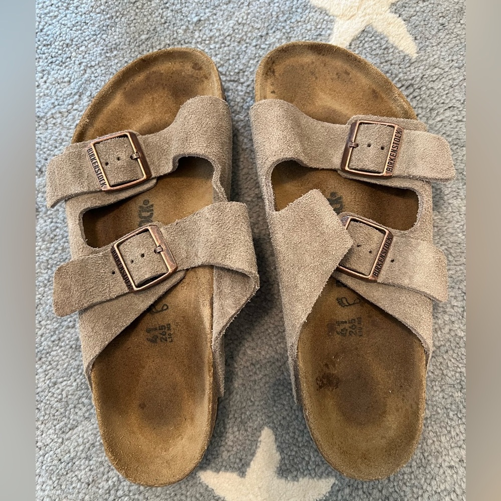 Birkenstock Arizona Suede Leather Taupe Sandals